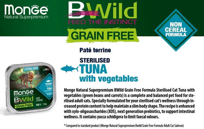 B-Wild Grain Free Pate Sterlised Tuna with Vegetables for Cats-100gm(Pack of 5) All4pets