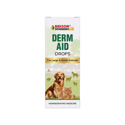 Bakson Veterinary Derm Aid Pet Skin Drop for Animals 30ML | Dogs & Cats Skin Infection Treatment & Allergy Relief | Itching, Redness, Hotspots, Fungal & Yeast Infection Care | Veterinary Medicine BAKSON VETERINARY