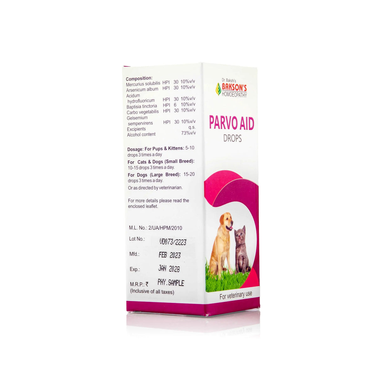 Bakson Veterinary Parvo Aid Drops for Pets – 30ML | Natural Parvo Medicine Dogs | Supports Cat Parvo Virus Symptoms, Recovery & Immunity | Safe Homeopathic Care Alternative to Harsh Parvo Medicine BAKSON VETERINARY