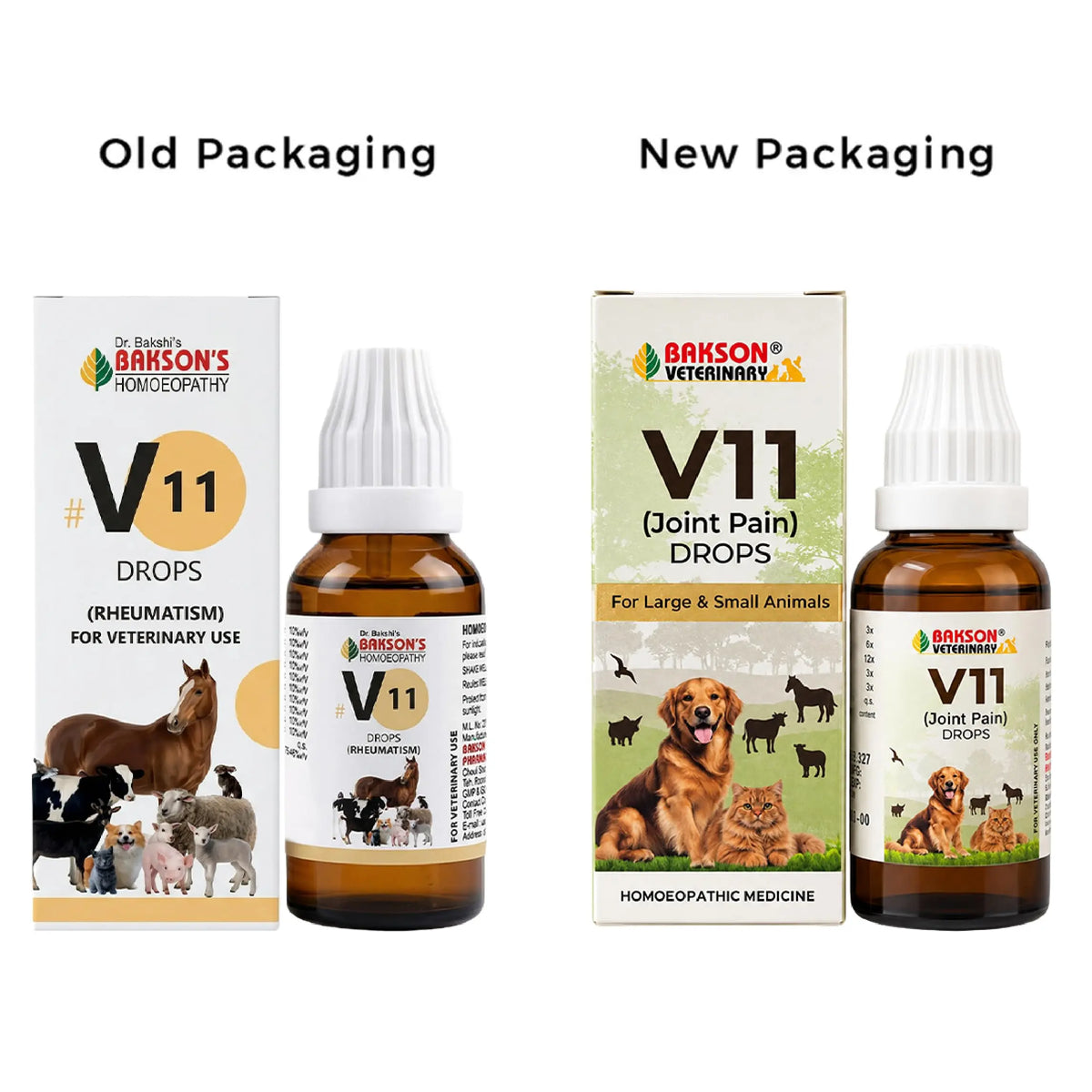 Bakson Veterinary | V-11 (Rheumatisum Drops) | 30 ML | Pet Veterinary Medicine for Animals | Pet Joint Supplement, Arthritis Medicine for Pets, Calcium for Dog & Cats | Pain Relief BAKSON VETERINARY