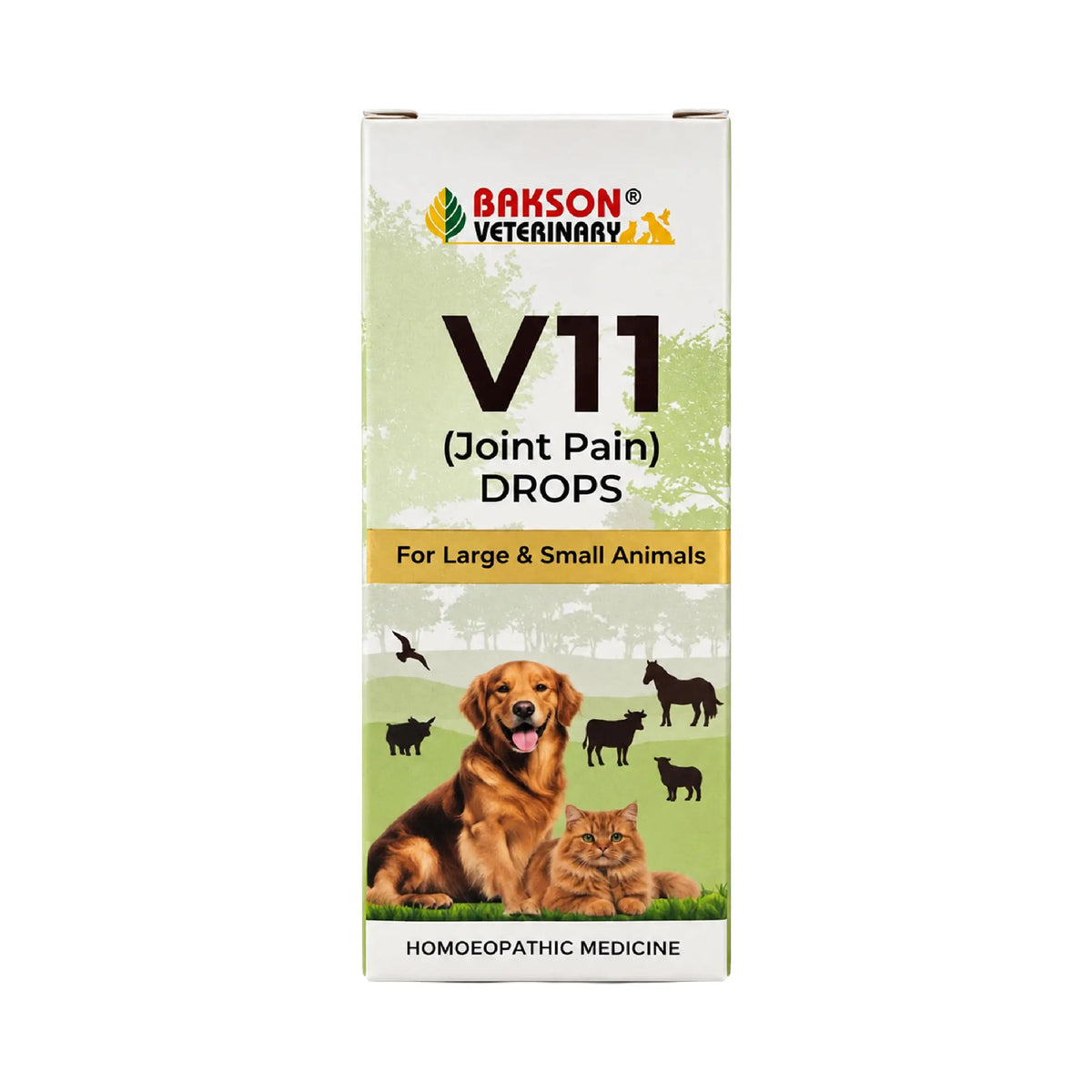 Bakson Veterinary | V-11 (Rheumatisum Drops) | 30 ML | Pet Veterinary Medicine for Animals | Pet Joint Supplement, Arthritis Medicine for Pets, Calcium for Dog & Cats | Pain Relief BAKSON VETERINARY
