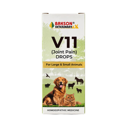 Bakson Veterinary | V-11 (Rheumatisum Drops) | 30 ML | Pet Veterinary Medicine for Animals | Pet Joint Supplement, Arthritis Medicine for Pets, Calcium for Dog & Cats | Pain Relief BAKSON VETERINARY