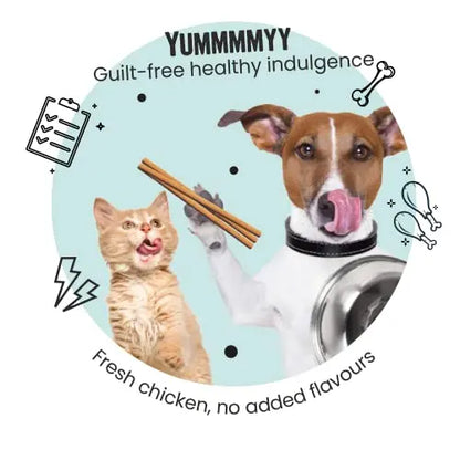 Bark Out Loud by Vivaldis - Fresh Chicken Immunity Chewstix Treats with Omega & Zinc for Overall Health & Vitality Stick for Dogs & Cats of All Life Stages Pack of 1 X 100 gm BARK OUT LOUD