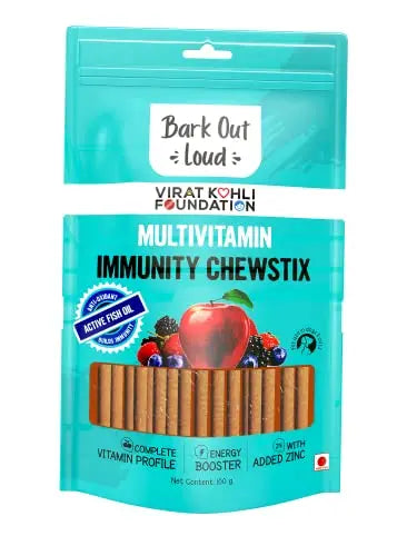 Bark Out Loud by Vivaldis - Fresh Chicken Immunity Chewstix Treats with Omega & Zinc for Overall Health & Vitality Stick for Dogs & Cats of All Life Stages Pack of 1 X 100 gm BARK OUT LOUD