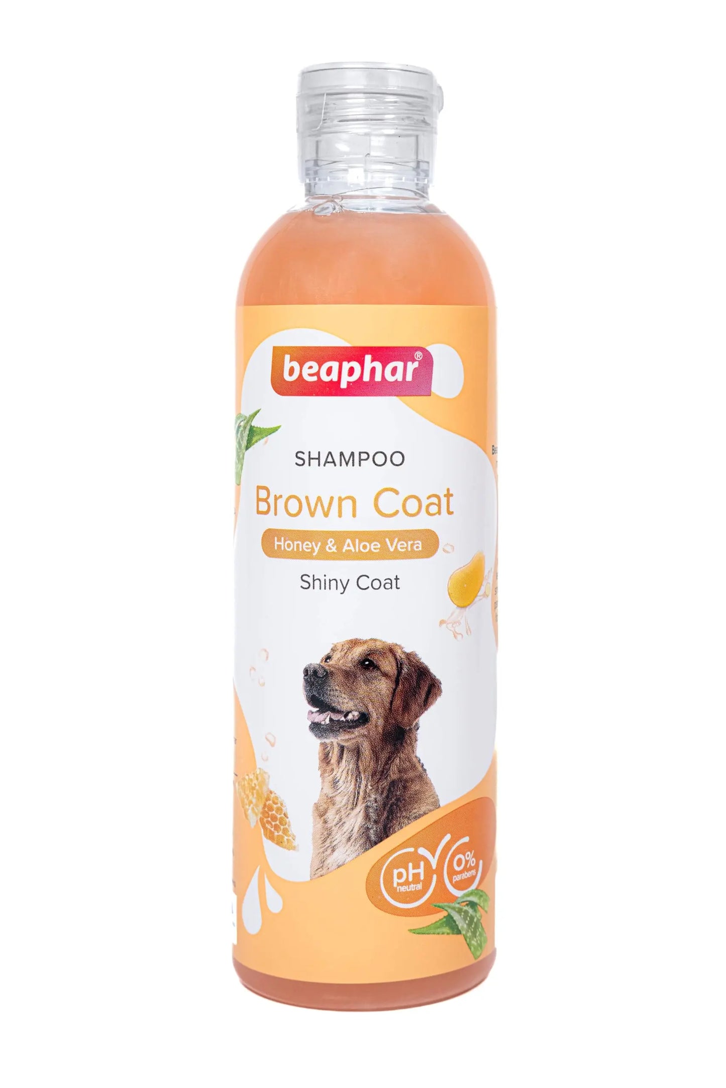 Beaphar Brown Coat Dog Shampoo with Honey and Aloe Vera | Soft & Glossy Coat | Made Safe for Labrador, Golden Retriever, Shih Tzu | All Natural | Herbal Shampoo for Dogs- 250 ml Beaphar