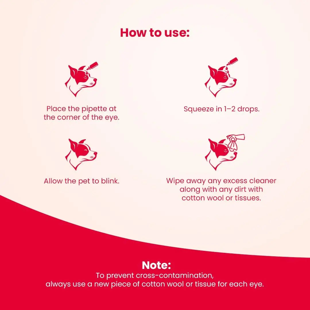 Beaphar Eye Cleaner Drop for Dogs and Cats | Eye Wash Drop Use for Remove Eye Discharge and Debris | 50 ML Beaphar