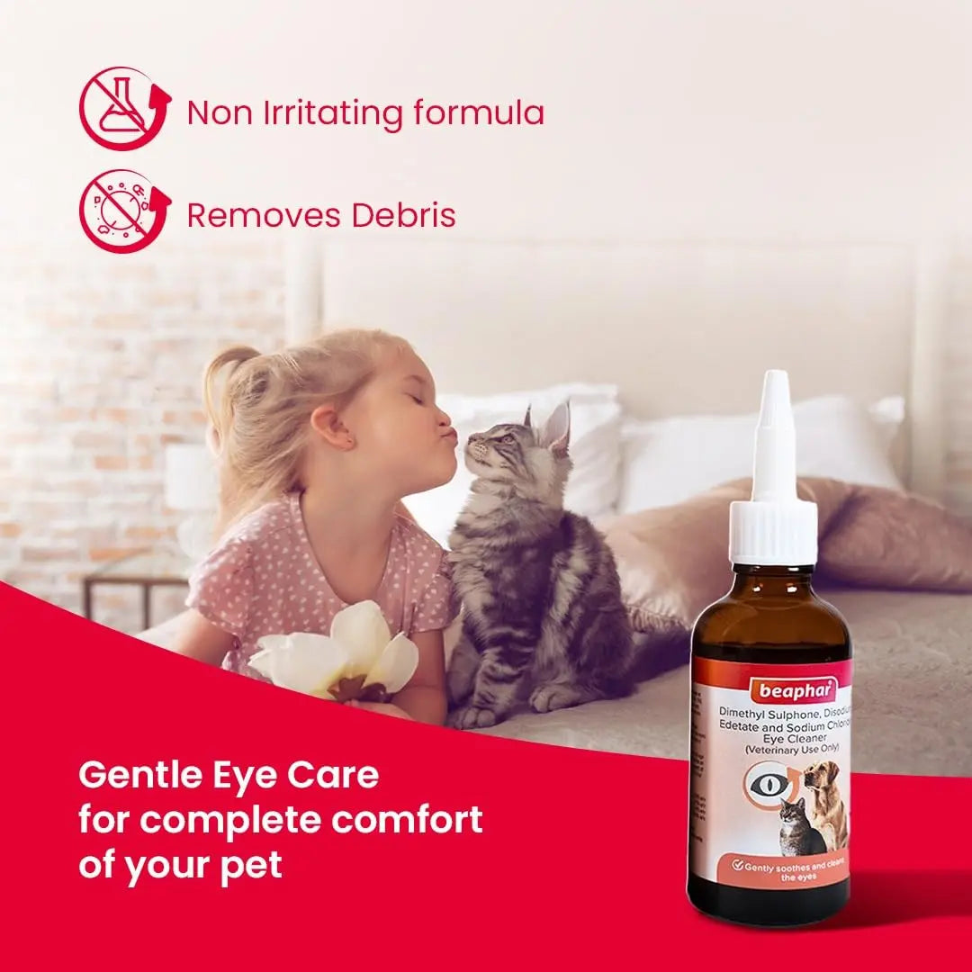 Beaphar Eye Cleaner Drop for Dogs and Cats | Eye Wash Drop Use for Remove Eye Discharge and Debris | 50 ML Beaphar