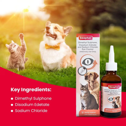 Beaphar Eye Cleaner Drop for Dogs and Cats | Eye Wash Drop Use for Remove Eye Discharge and Debris | 50 ML Beaphar