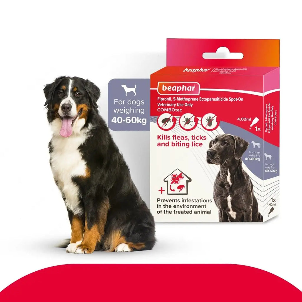 Beaphar Flea & Tick Spot On Combotec Fipronil/s-Methoprene | Kills Fleas, Ticks and Biting Lice | 4.02 ML Single Pipette for Giant Dogs Beaphar