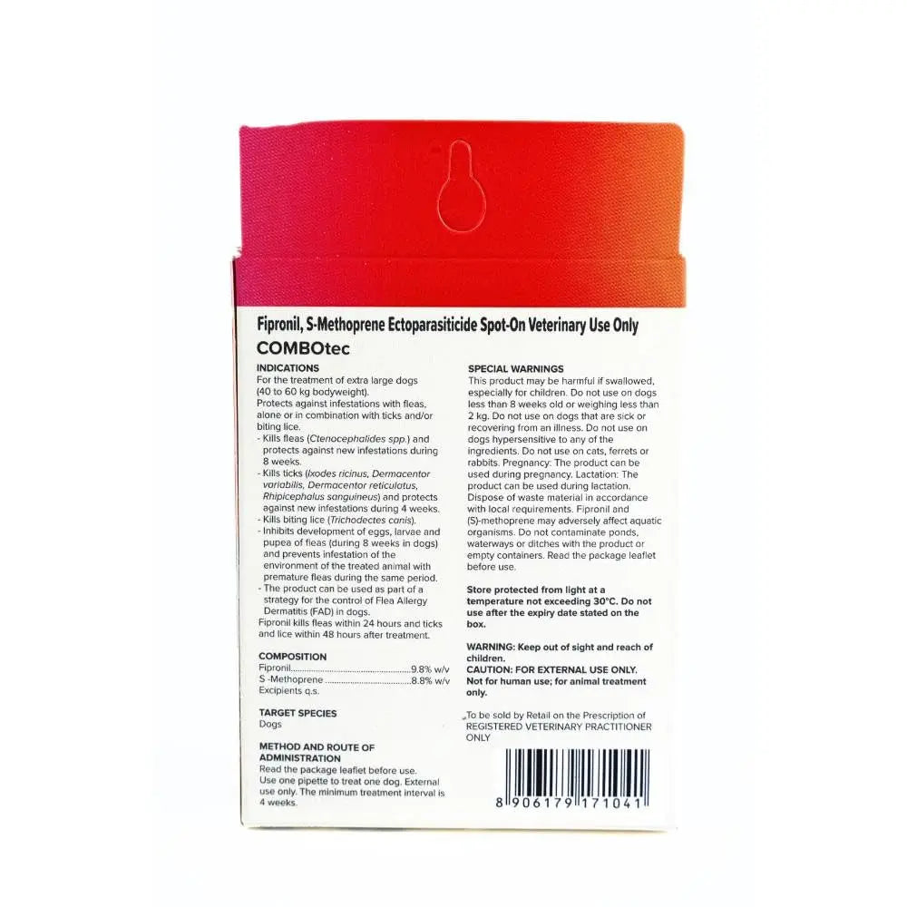 Beaphar Flea & Tick Spot On Combotec Fipronil/s-Methoprene | Kills Fleas, Ticks and Biting Lice | 4.02 ML Single Pipette for Giant Dogs Beaphar
