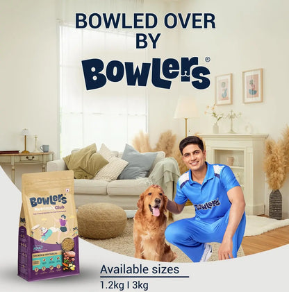 Bowlers Nutrimax Club Adult Dry Dog Food | Chicken & Vegetables | 1.2 Kg |100% Grain Free | 40% Reduction in Cell Damage | Reduced Risk of Diabetes | 3X Reduction in Stool Odour Bowlers