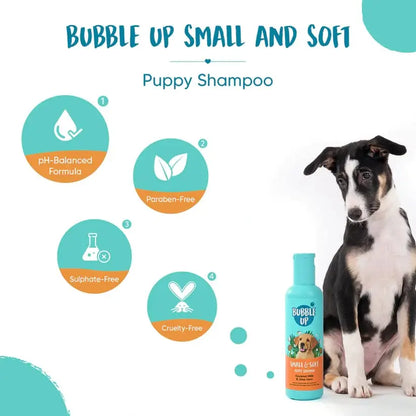 Bubble Up Coconut Milk & Aloe Vera Puppy Shampoo - 200ml | Pet Shampoo for Dogs | Oatmeal Enriched | Best for Shih Tzu, Labrador, Golden Retriever, German Shepherd & All Breeds Heads Up For Tails
