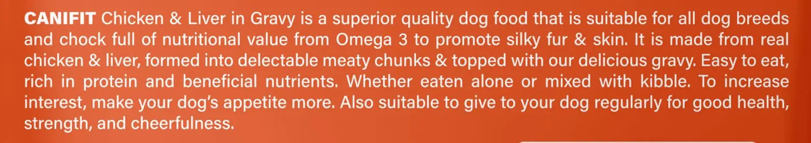 CANIFIT Adult Wet Dog Food | 1+ Year with Real Chicken & Liver in Gravy | Fresh Ingredients | All Breed Dog Food | (960 GM,Pack of 10 Pouches + 2 Pouches Free (12 x 80g) 960 GM CANIFIT