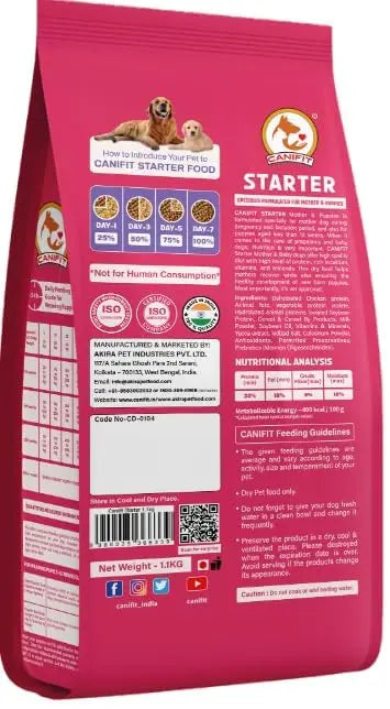 CANIFIT Stater for Mother & Puppy| Fresh Ingredients| Complete Balanced Food| 1.1 KG CANIFIT