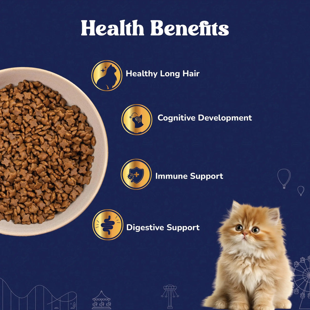 Carniwel Persian Kitten Dry Cat Food with Antarctic Krill | 3X Healthy Skin & Coat | Easy Digestion & Hairball Reduction, 1Kg Carniwel