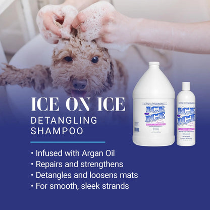 Chris Christensen Ice on Ice Strengthening Dog Shampoo, Groom Like Professional, Revives Dry, Damaged Coats & Strands, All Coat Types 473 ML Chris Christensen
