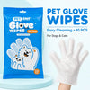 Dogs & Tiddles No-Rinse Pet Grooming Glove Wipes Pack of 10, Disposable Deodorizing Bath and Cleaning Wipes for Dogs and Cats Dogs & Tiddles