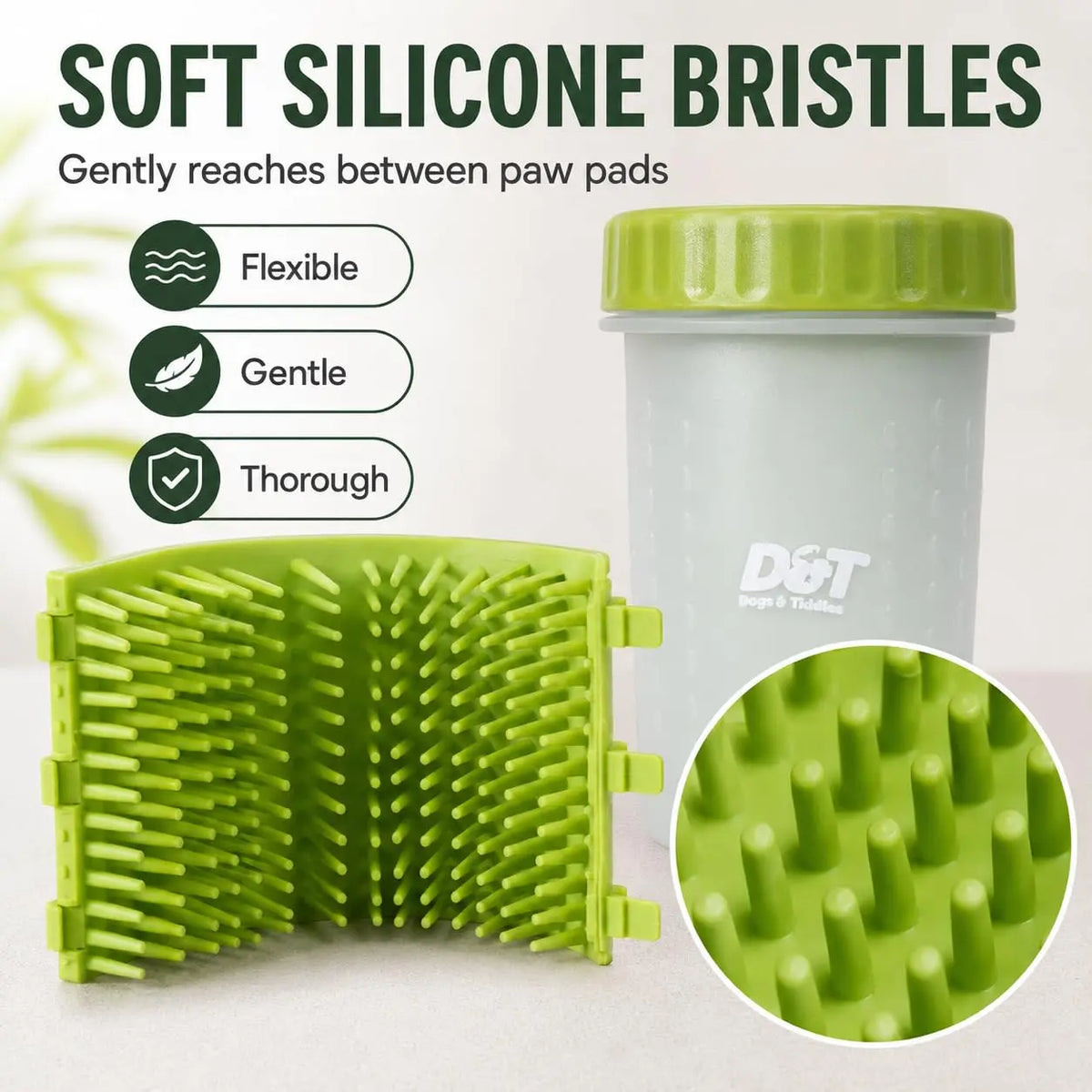 Dogs & Tiddles Paw Cleaner for Dogs Small, Dog Paw Cleaner Cup with Soft Silicone Bristles, Portable Muddy Paw Washer for Puppies and Cats Dogs & Tiddles