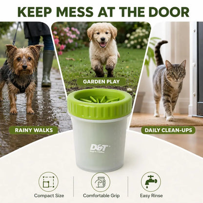 Dogs & Tiddles Paw Cleaner for Dogs Small, Dog Paw Cleaner Cup with Soft Silicone Bristles, Portable Muddy Paw Washer for Puppies and Cats Dogs & Tiddles