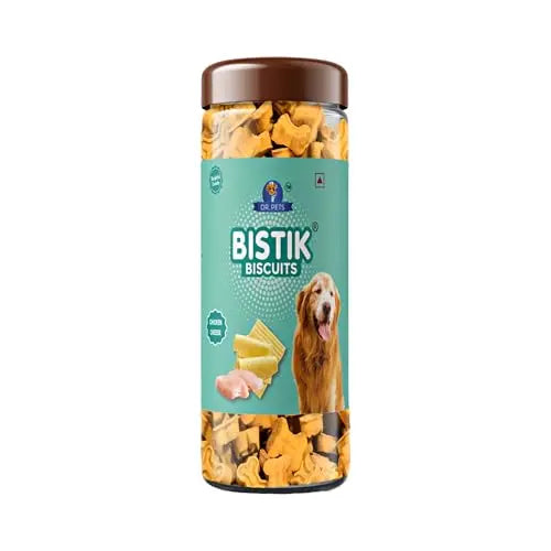 Dr.Pets Bistik Dog Food Treat - Dog Biscuits for Adult Dog & Puppy, Gluten Free Healthy Treats with Fresh & Natural Ingredients, Chicken Cheese Flavor 450g Each Pack of 2 Dr.Pets