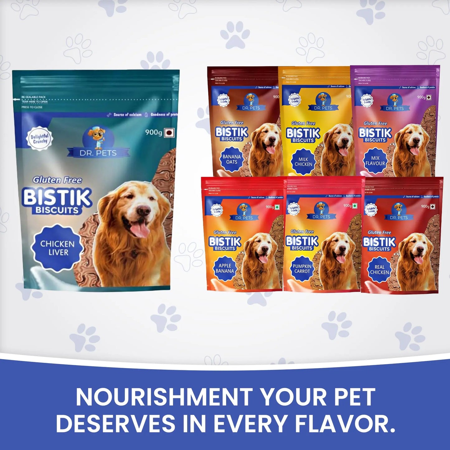 Dr.Pets Bistik Dog Food Treat - Dog Biscuits for Adult Dog & Puppy, Gluten Free Healthy Treats with Fresh & Natural Ingredients, Chicken Liver Flavor 900g Pack of 1 Dr.Pets