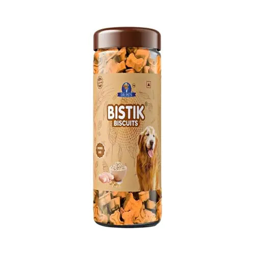 Dr.Pets Bistik Dog Food Treat - Dog Biscuits for Adult Dog & Puppy, Gluten Free Healthy Treats with Fresh & Natural Ingredients, Chicken Oats Flavor 450g Pack of 1 Dr.Pets