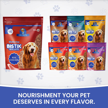 Dr.Pets Bistik Dog Food Treat - Dog Biscuits for Adult Dog & Puppy, Gluten Free Healthy Treats with Fresh & Natural Ingredients, Real Chicken Flavor 900g Pack of 1 Dr.Pets