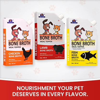 Dr.Pets Lamb Bone Broth for Cats & Dogs (100ml X 3 Pack) Food Topper, Human Grade Preservative Free, Cat/Dog Wet Food Soup for All Life Stages, Natural Supplements with Natural Collagen Dr.Pets