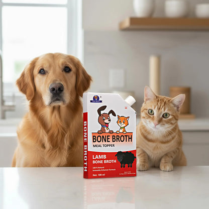 Dr.Pets Lamb Bone Broth for Cats & Dogs (100ml X 3 Pack) Food Topper, Human Grade Preservative Free, Cat/Dog Wet Food Soup for All Life Stages, Natural Supplements with Natural Collagen Dr.Pets