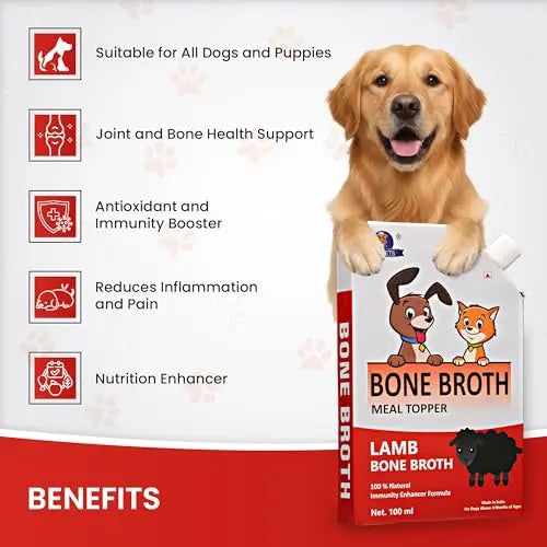 Dr.Pets Lamb Bone Broth for Cats & Dogs (100ml X 3 Pack) Food Topper, Human Grade Preservative Free, Cat/Dog Wet Food Soup for All Life Stages, Natural Supplements with Natural Collagen Dr.Pets