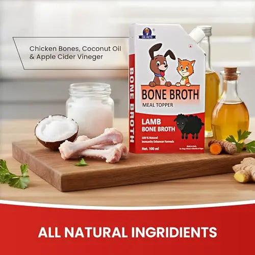 Dr.Pets Lamb Bone Broth for Cats & Dogs (100ml X 3 Pack) Food Topper, Human Grade Preservative Free, Cat/Dog Wet Food Soup for All Life Stages, Natural Supplements with Natural Collagen Dr.Pets