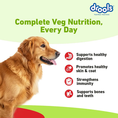Drools Adult & Puppy Dry Dog Food 1.2 kg Pack | 100% Vegetable Flavour | All Lifestages | Better Digestibility | Strong Bone and Teeth Development | Boosted Immunity Drools