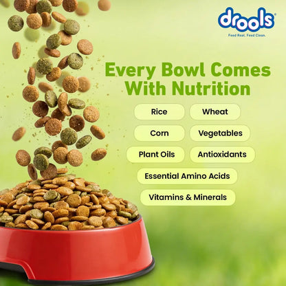 Drools Adult & Puppy Dry Dog Food 1.2 kg Pack | 100% Vegetable Flavour | All Lifestages | Better Digestibility | Strong Bone and Teeth Development | Boosted Immunity Drools