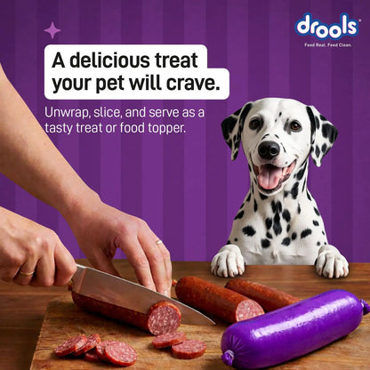 Drools Adult & Puppy Sausage for Dog, 450g | Liver Flavour | High Protein | Treat & Food Topper | Grain Free | Best for Training & Bonding | No Preservatives Drools