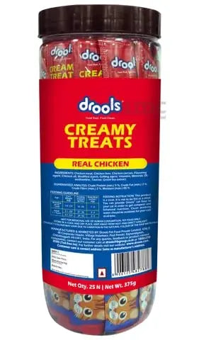 Drools Creamy cat Treats, Real Chicken, 375 gm (Pack of 25) Drools