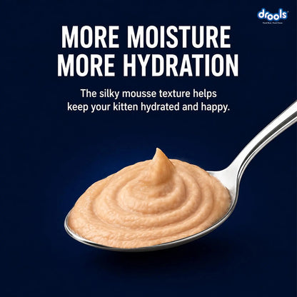 Drools Kitten Wet Mousse 80g Pack of 5, Total 400g | Chicken Flavour | Rich in Protein | Promotes Hydration & Easy to Digest | Packed with Essential Vitamins & Antioxidants Drools