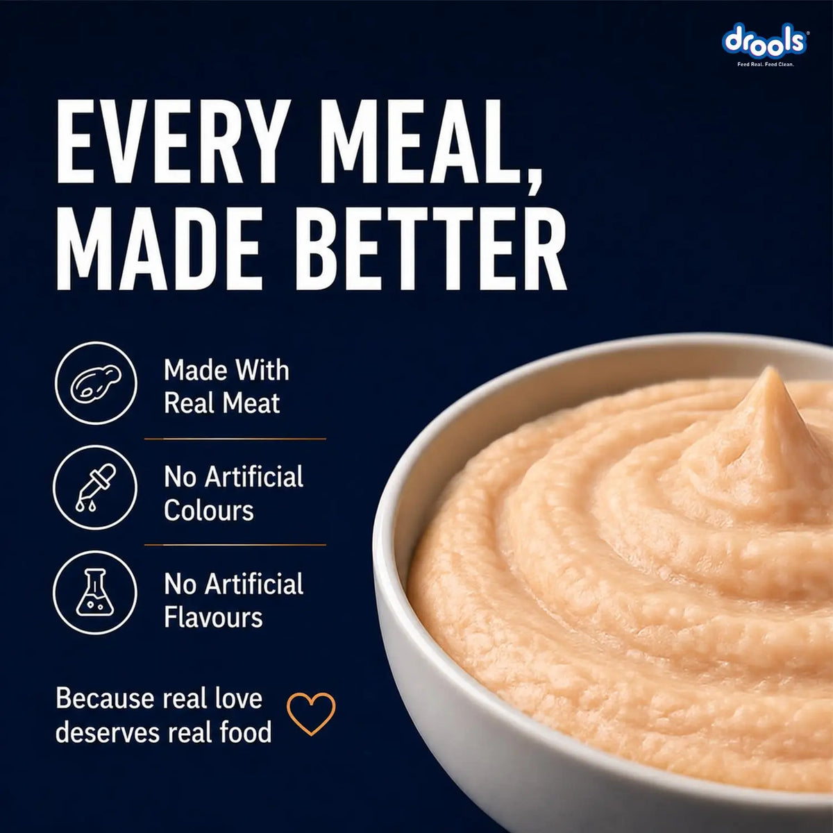 Drools Kitten Wet Mousse 80g Pack of 5, Total 400g | Chicken Flavour | Rich in Protein | Promotes Hydration & Easy to Digest | Packed with Essential Vitamins & Antioxidants Drools