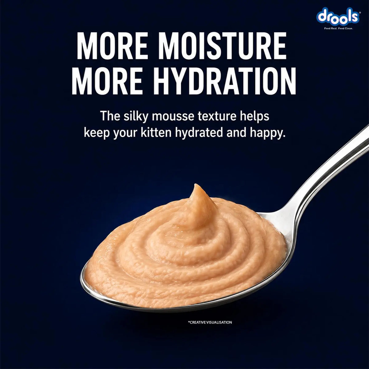Drools Kitten Wet Mousse 80g Pack of 5, Total 400g | Salmon Flavour | Rich in Protein | Promotes Hydration & Easy to Digest | Packed with Essential Vitamins & Antioxidants Drools