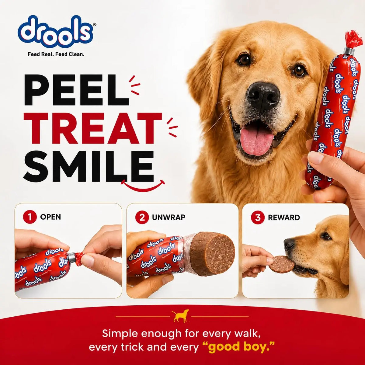 Drools Puppy & Adult Dog Sausage 360g (5+1 Free) | Chicken Flavour | Supports Brain & Vision Development | Promotes Muscle Growth | Aids Digestion & Overall Wellness Drools