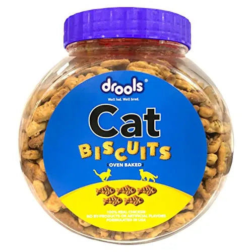 Drools Real Chicken Biscuits, Cat Treats Jar - 400g Drools