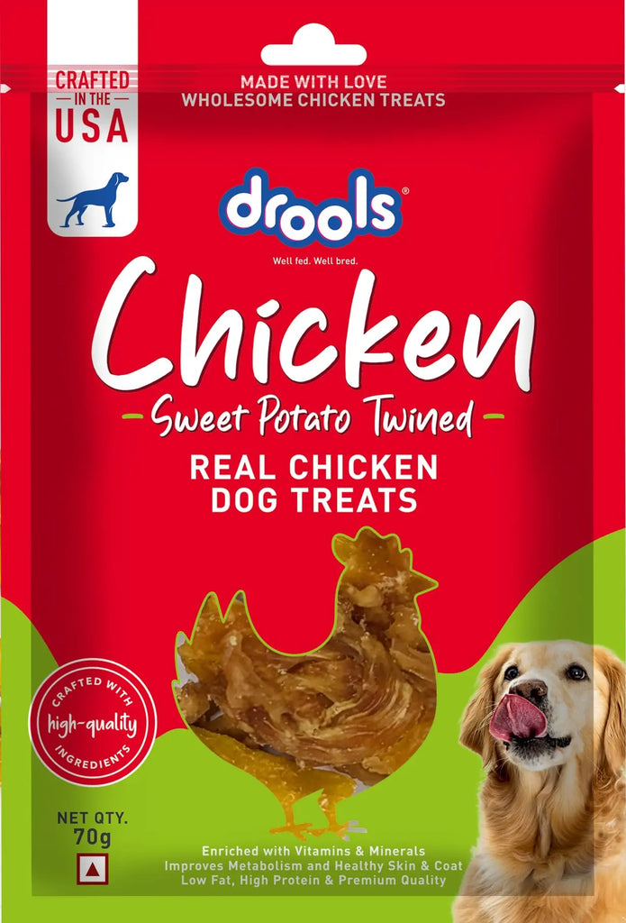 Drools Sweet Potato Twined Dog Treats, 70gm Pack Drools