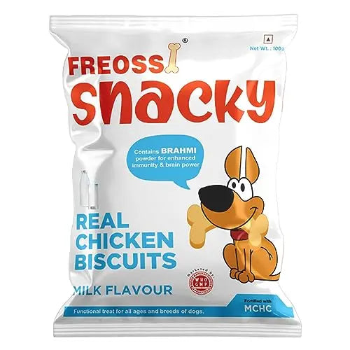 FREOSSI Snacky Real Chicken Biscuits  Milk Flavour (500 G) FREOSSI