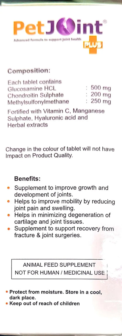 Fifozone Petcare Petjoint Plus Advanced Formula to Support Joint Health 60 Tab for Dogs&Cats Fifozone