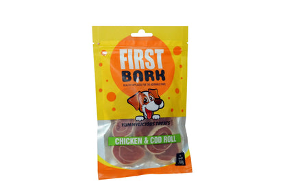 First Bark Yummylicious Treats Chicken & Cod Roll, Medium, 70 g (Pack of 3) First Bark