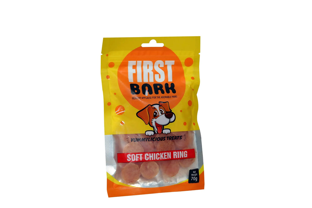 First Bark Yummylicious Treats Soft Chicken Ring, Medium, 70 g (Pack of 3) First bark