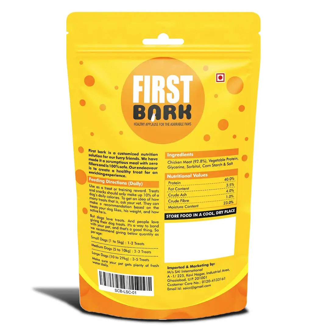 First Bark Yummylicious Young Adult Dog Treats Soft Chicken Breast Stick, Medium, 70g (Pack of 3) First Bark