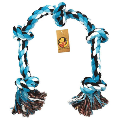 Foodie Puppies Cotton Dog Rope Toy for Aggressive Chewers, Tough Tug of War Large Dog Toys with Knots, Durable Cotton Rope Dog Chew Toy for Medium and Big Dogs- Washable (5 Knots Rope) Foodie Puppies