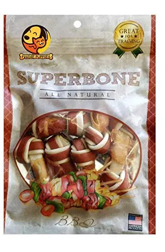 Foodie Puppies SuperBone All Natural Flavour Knotted Dog Treat (BBQ - Pack of 1) | Healthy & Training Treat for All Breed Sizes of Dogs Foodie Puppies
