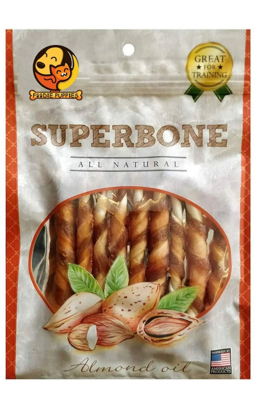 Foodie Puppies Superbone All Natural Chicken Sticks Dog Treat, 9 in 1 (Almond Oil - Pack of 1) Foodie Puppies