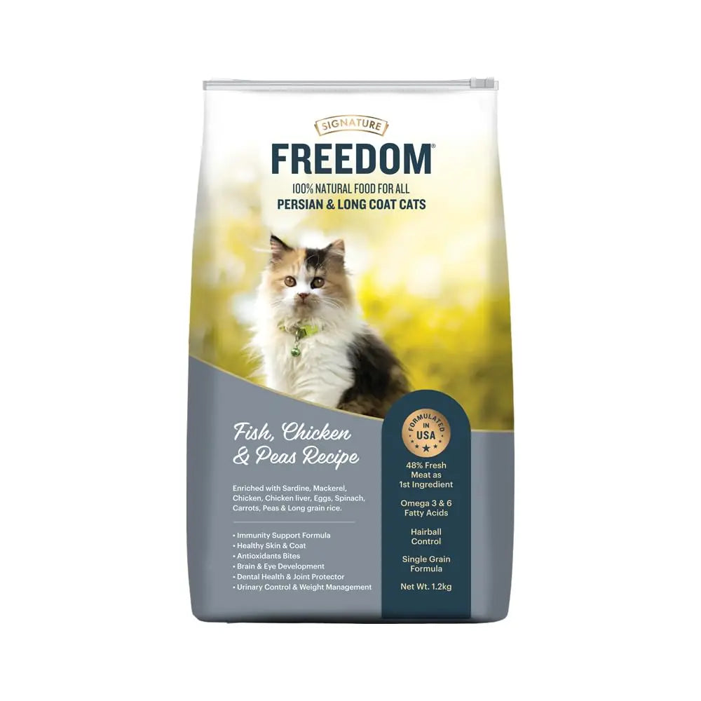 Freedom 100% Natural Food for All Persian & Long Coat Cats Dry Food 1.2 kg DROOLS FREEDOM